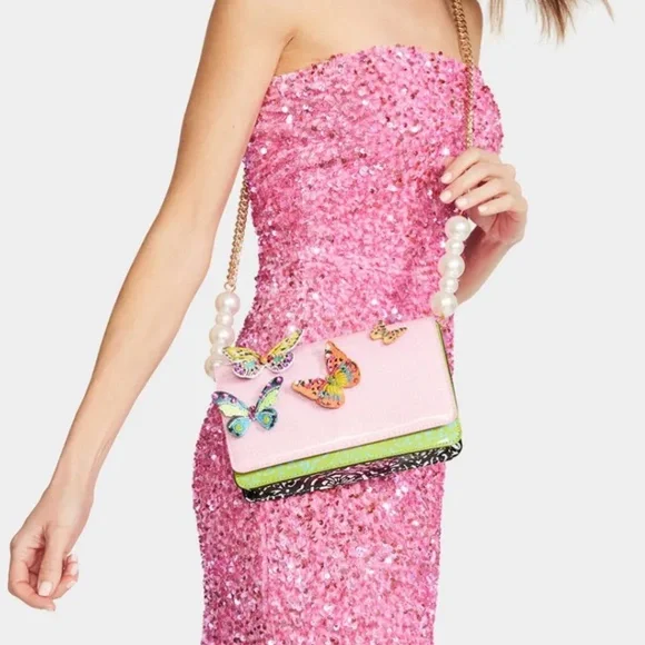 Betsey Johnson Butterfly Crossbody Pink Multi - Picture 3 of 10